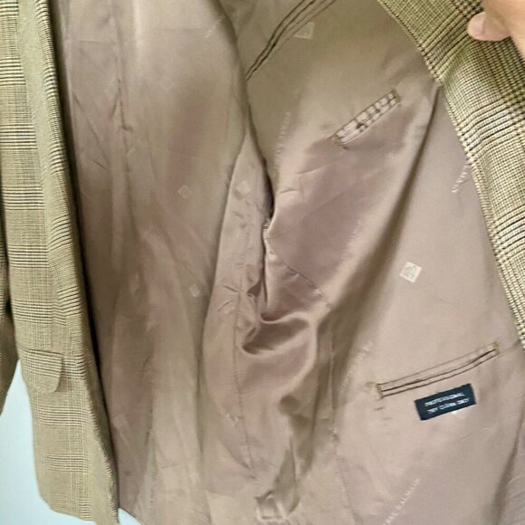 Pierre Balmain Men's Plaid Silk and Wool Blend 2 Button Blazer Jacket 44L - Picture 9 of 12